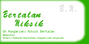 bertalan miksik business card